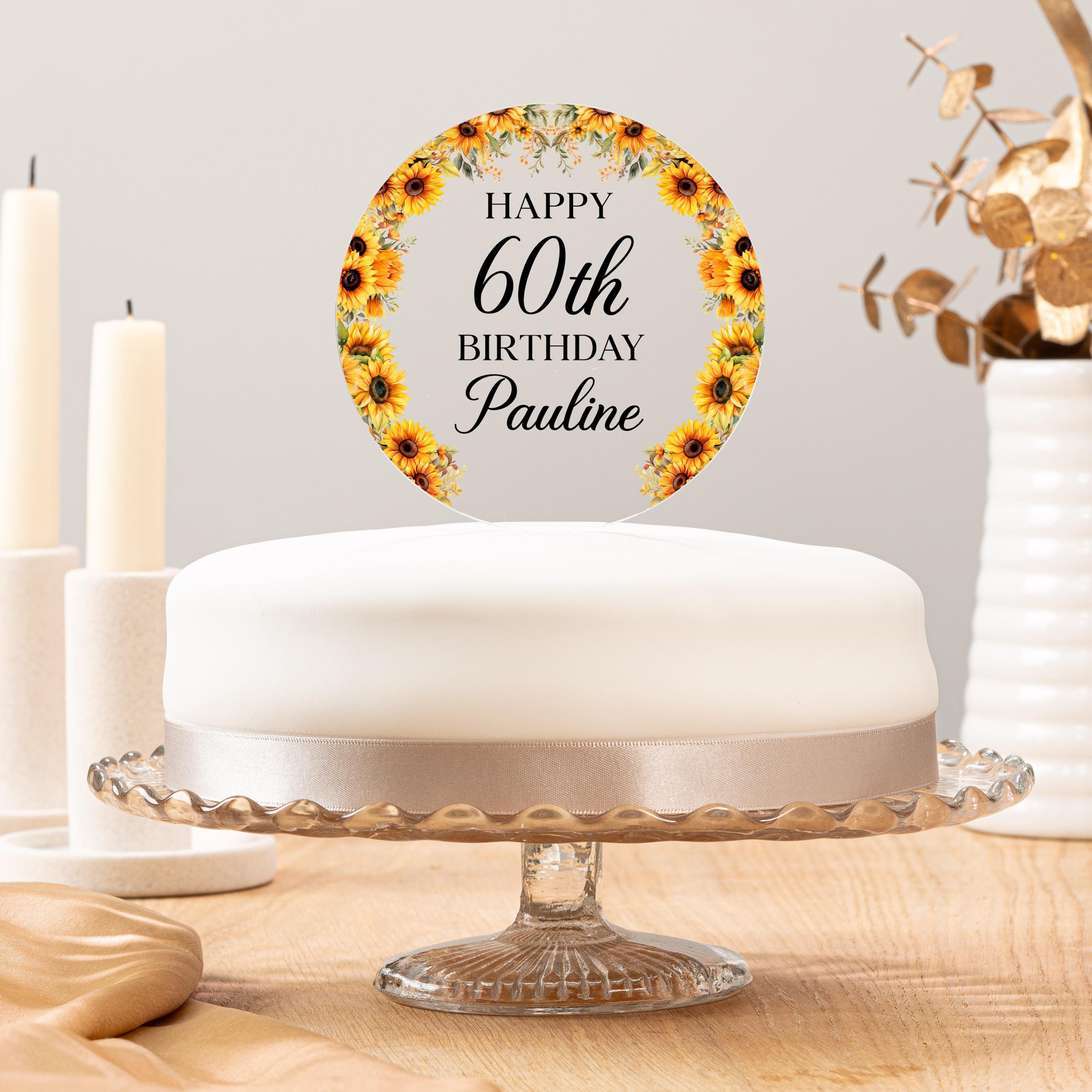 Personalised Acrylic Circle Birthday Cake Topper, 30th Birthday Or Any Age