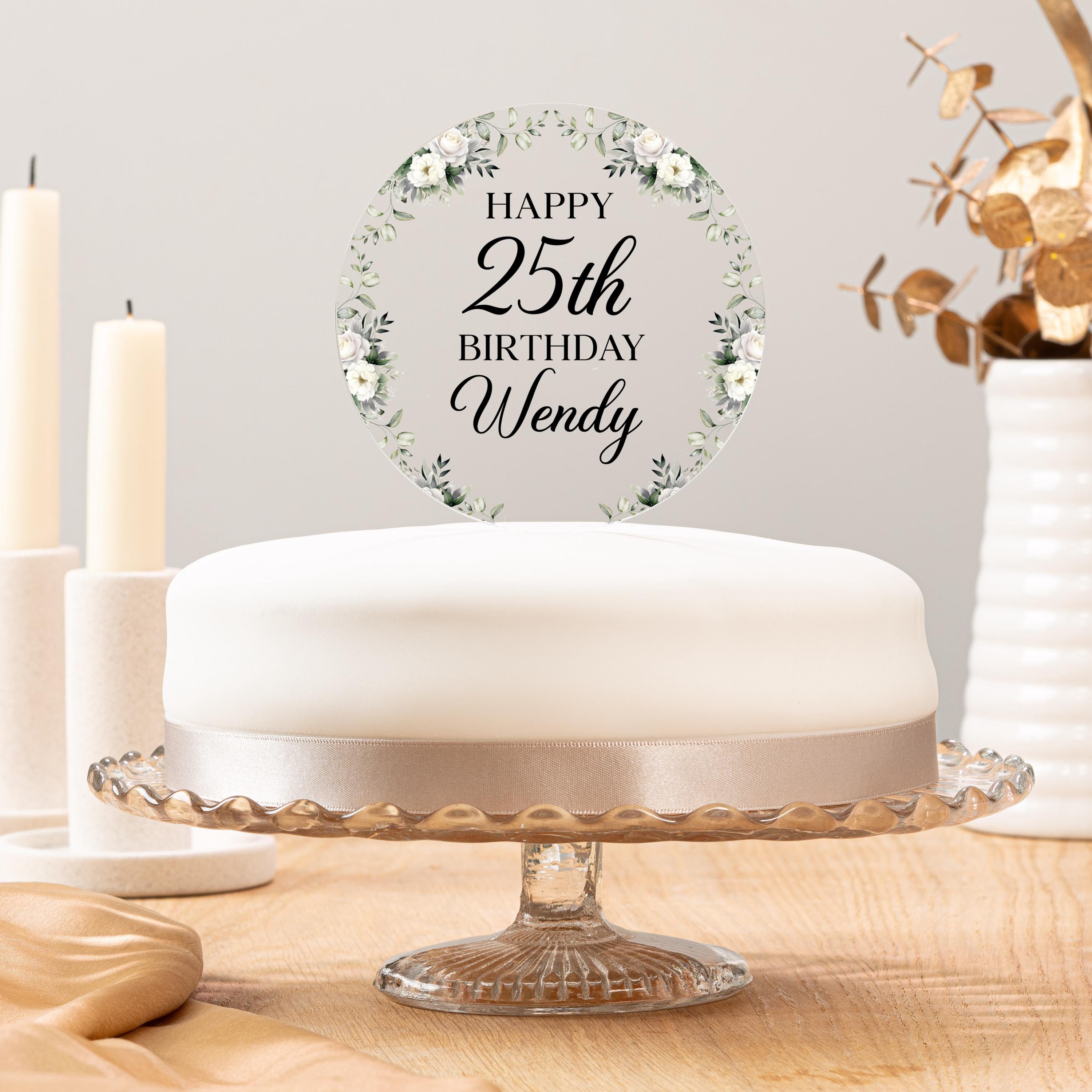 Personalised Acrylic Circle Birthday Cake Topper, 30th Birthday Or Any Age