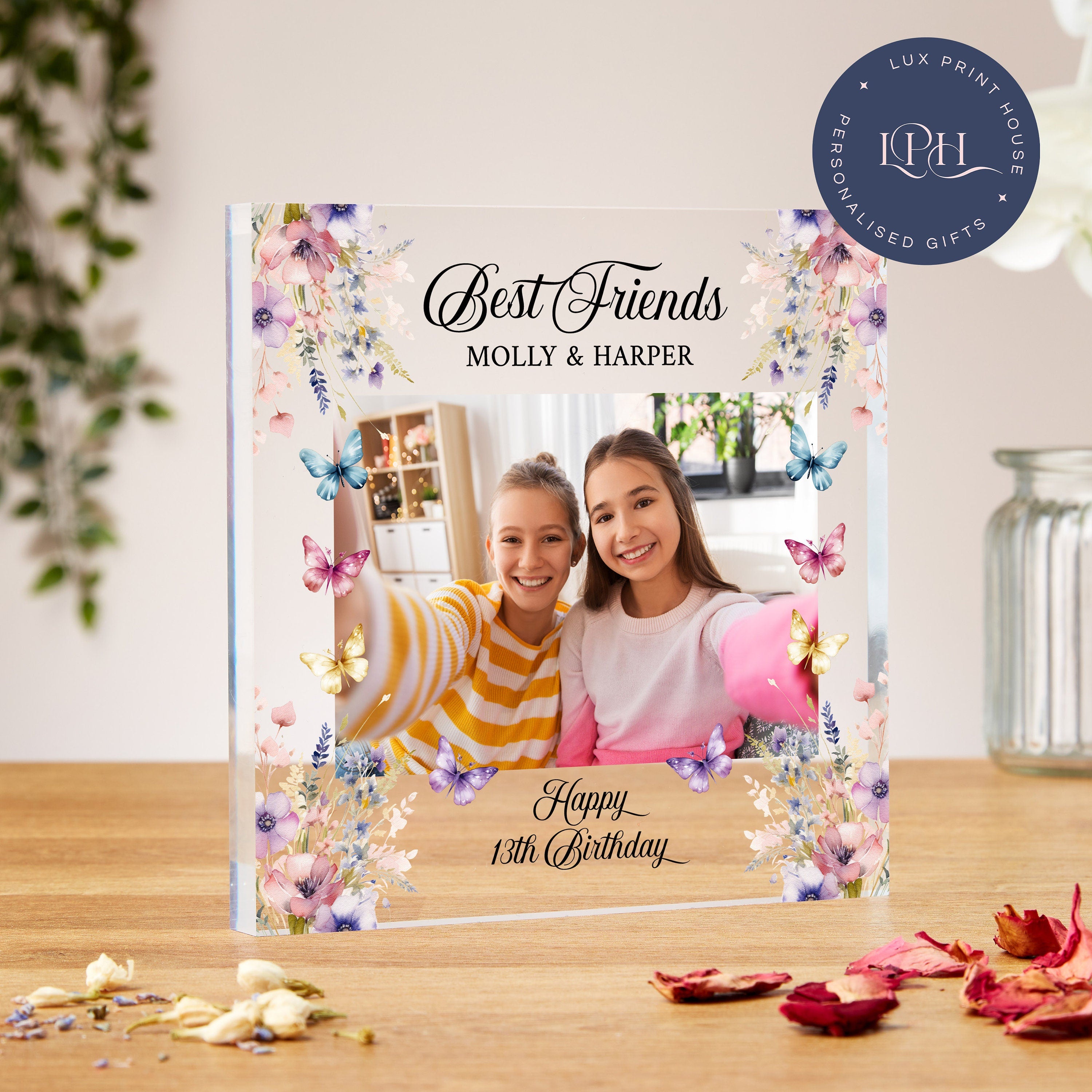 13th Birthday Or Any Age Photo Acrylic Block