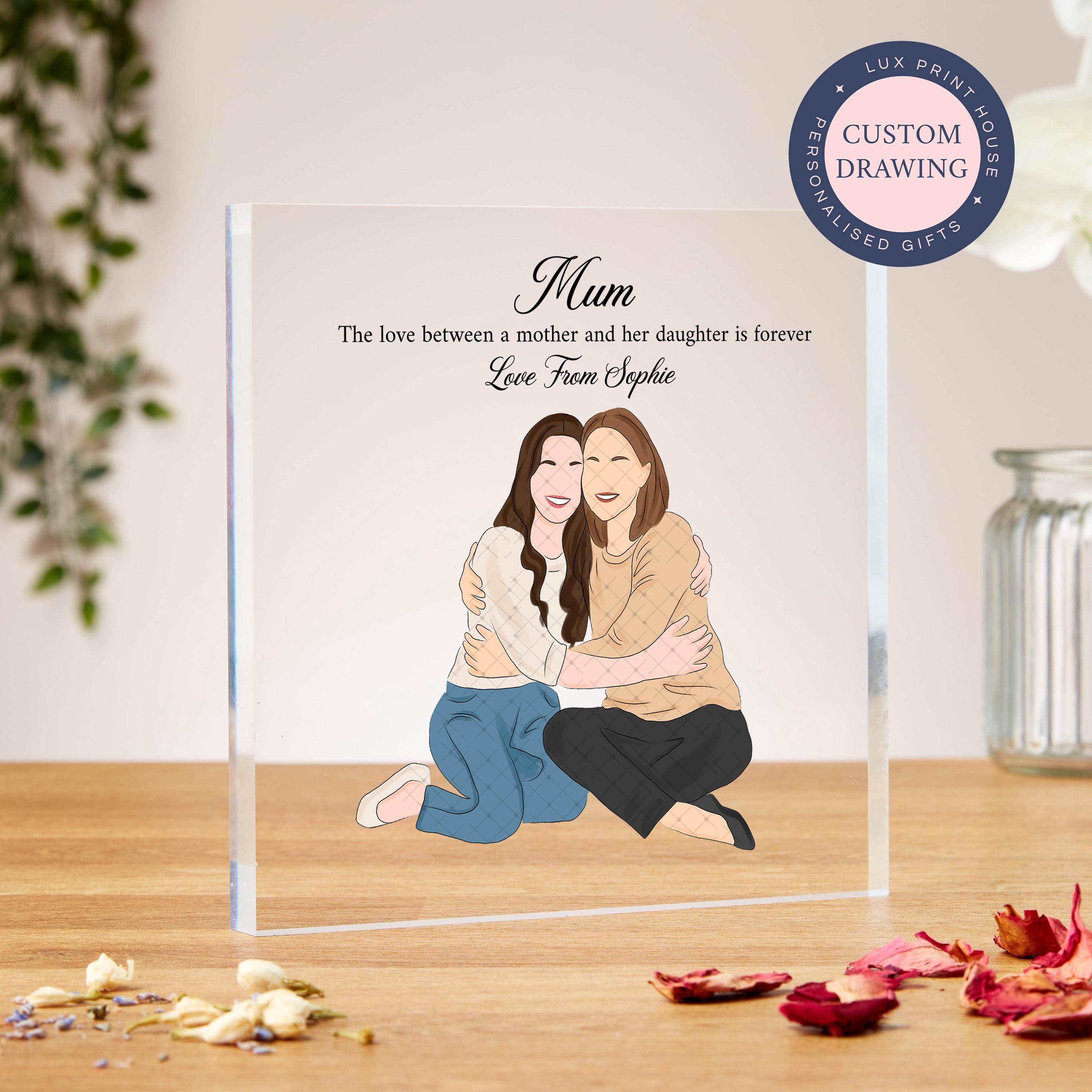Mother And Daugher Gifts, Custom Family Portrait