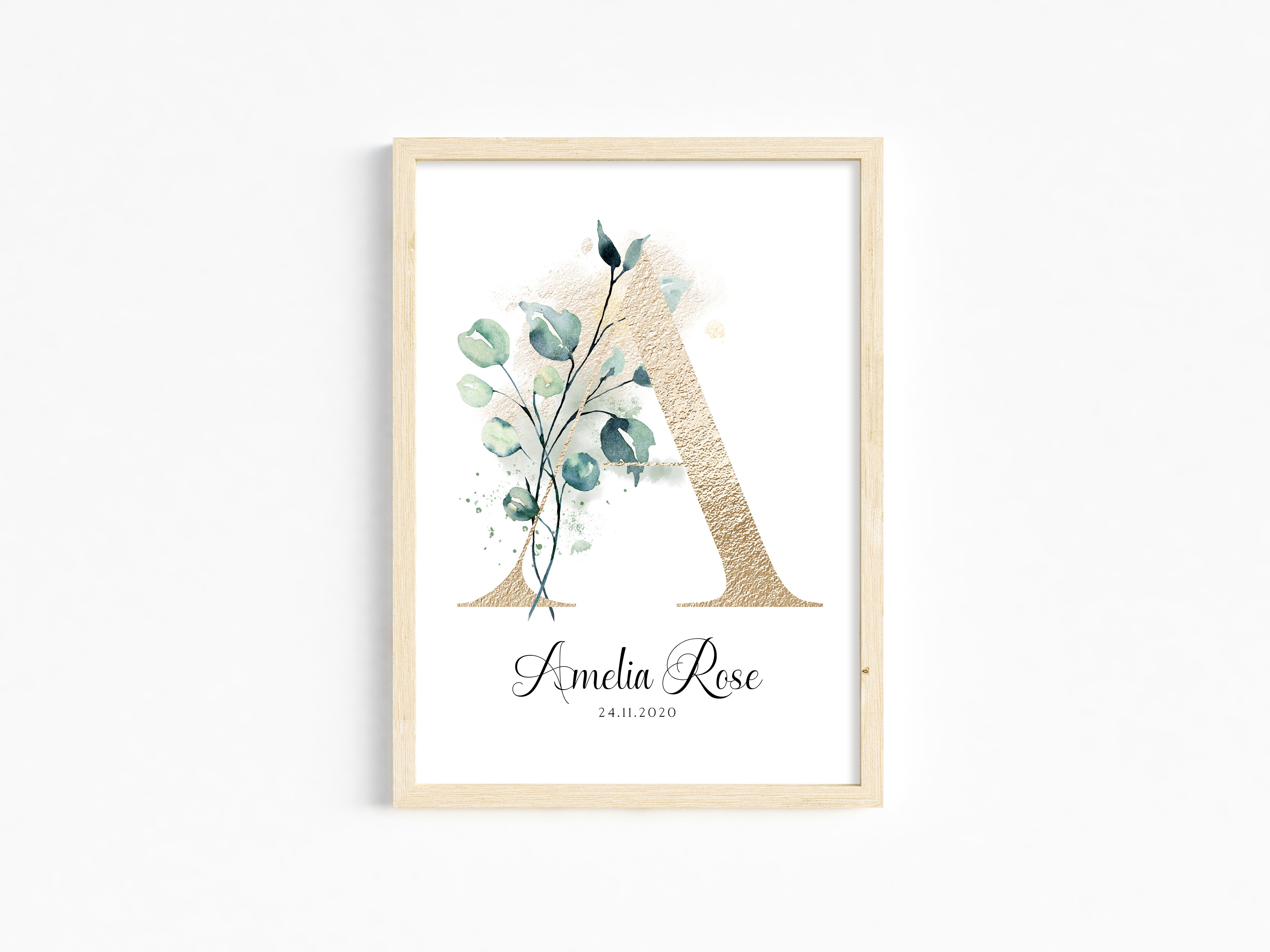 Floral Initial Or Letter Print For Baby Nursery