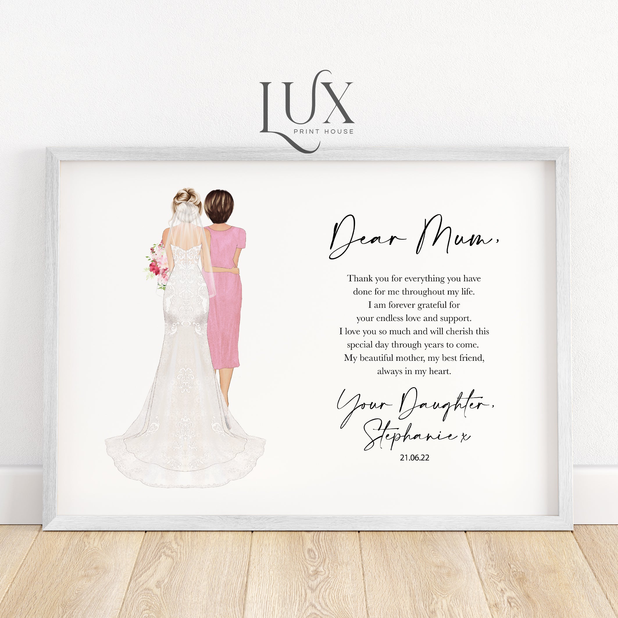 Mother Of The Bride Personalised Wedding Print