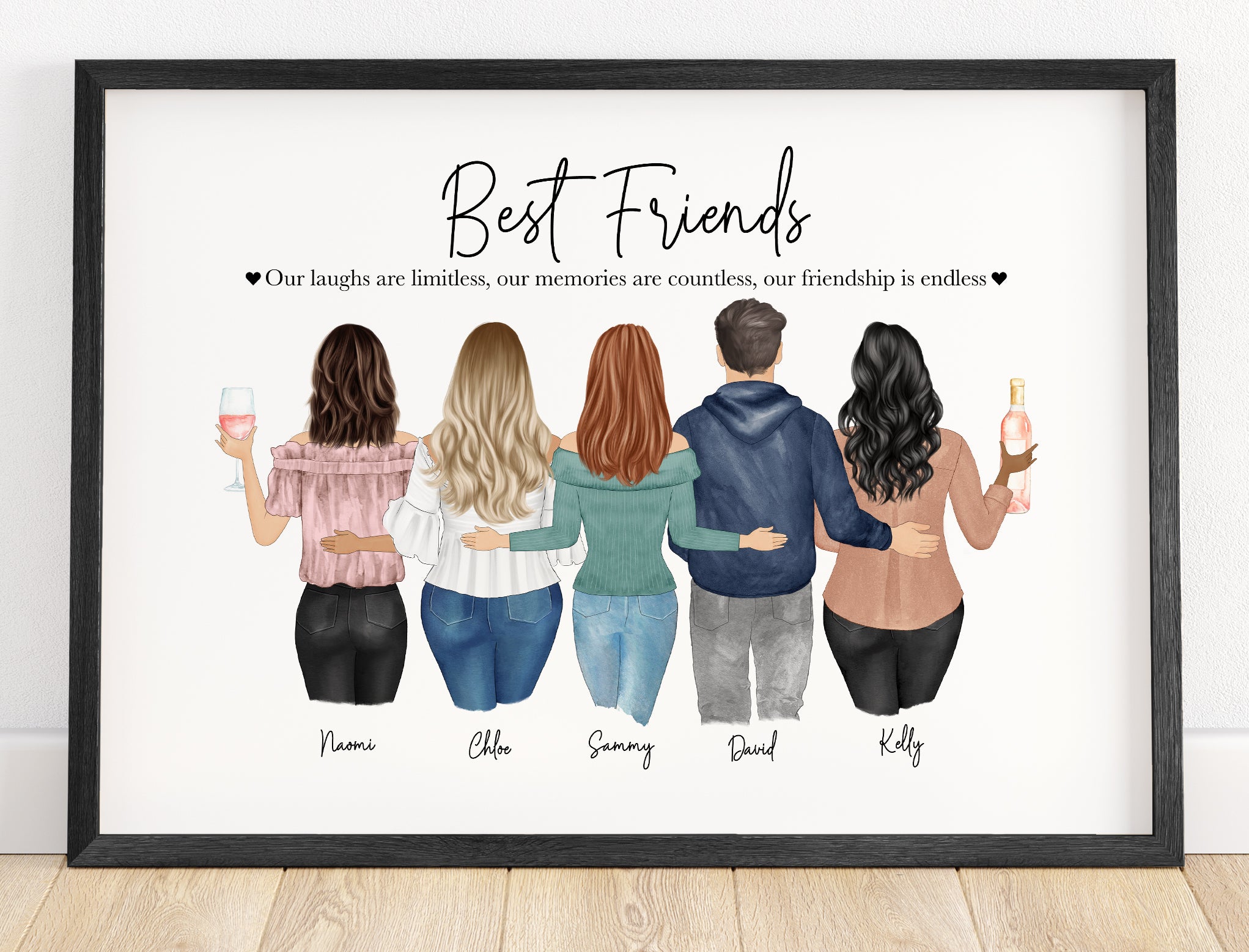 Personalised Best Friend Print with Slim and Curvy Body Shapes