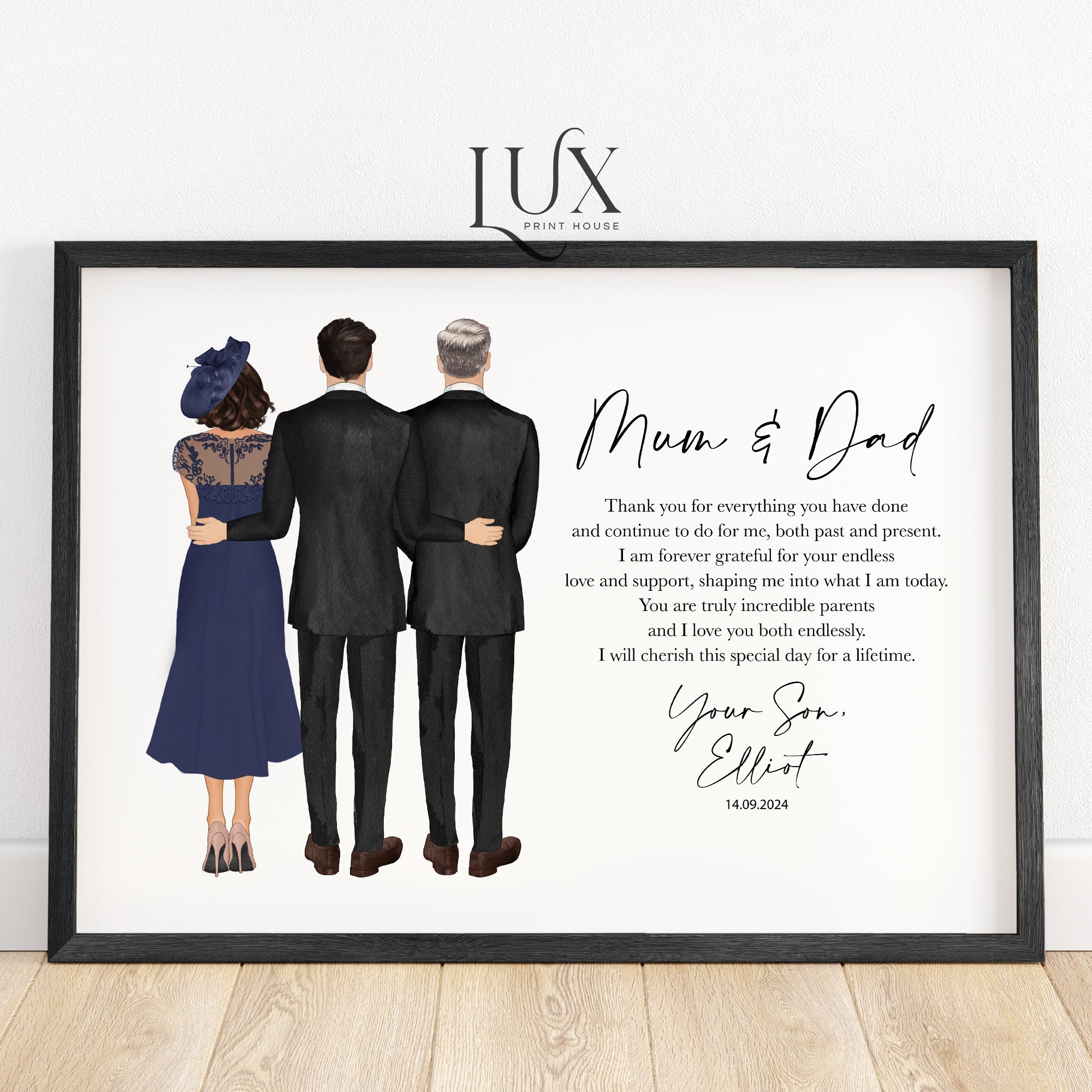 Personalised Parents Of The Groom Print