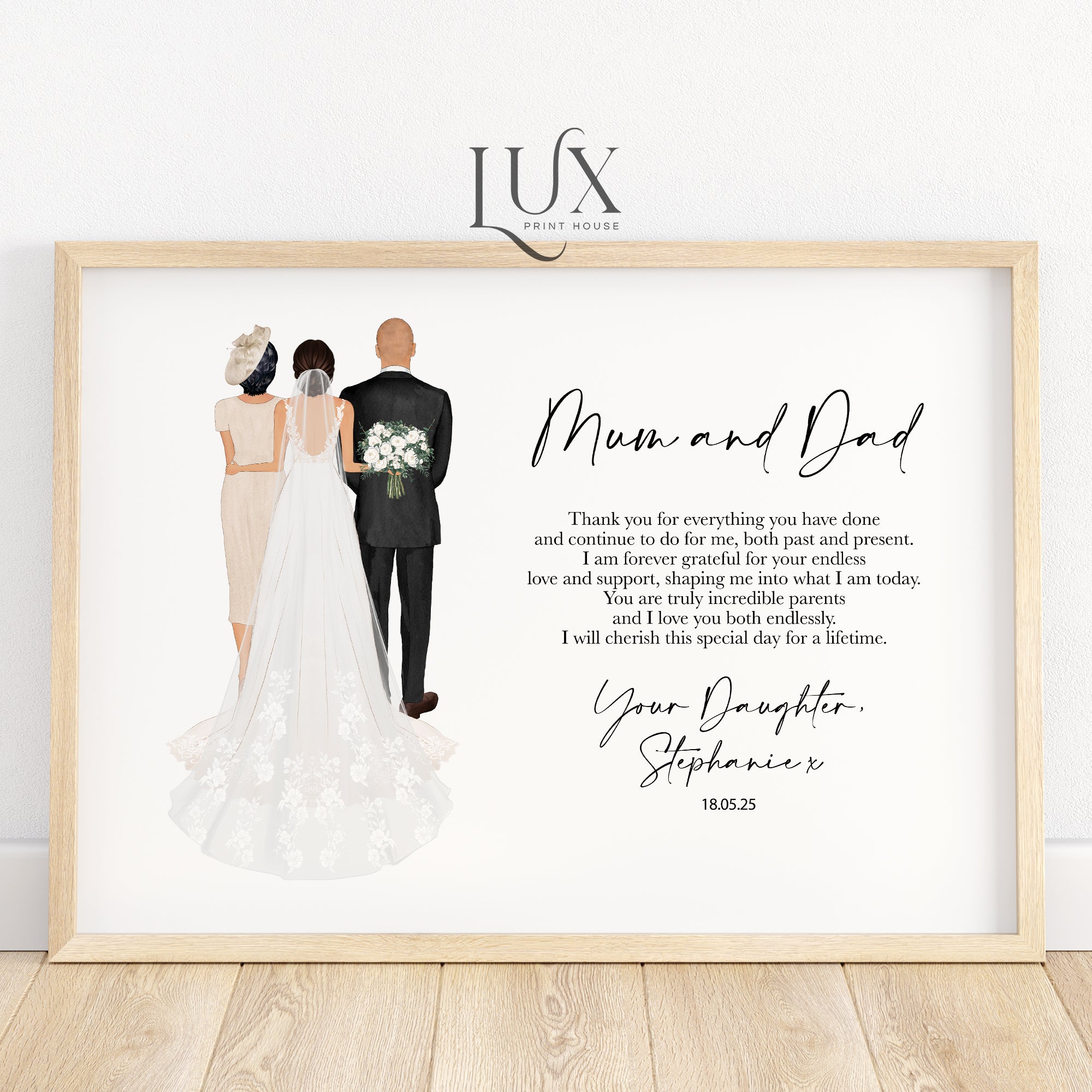 Personalised Parents Of The Bride Print