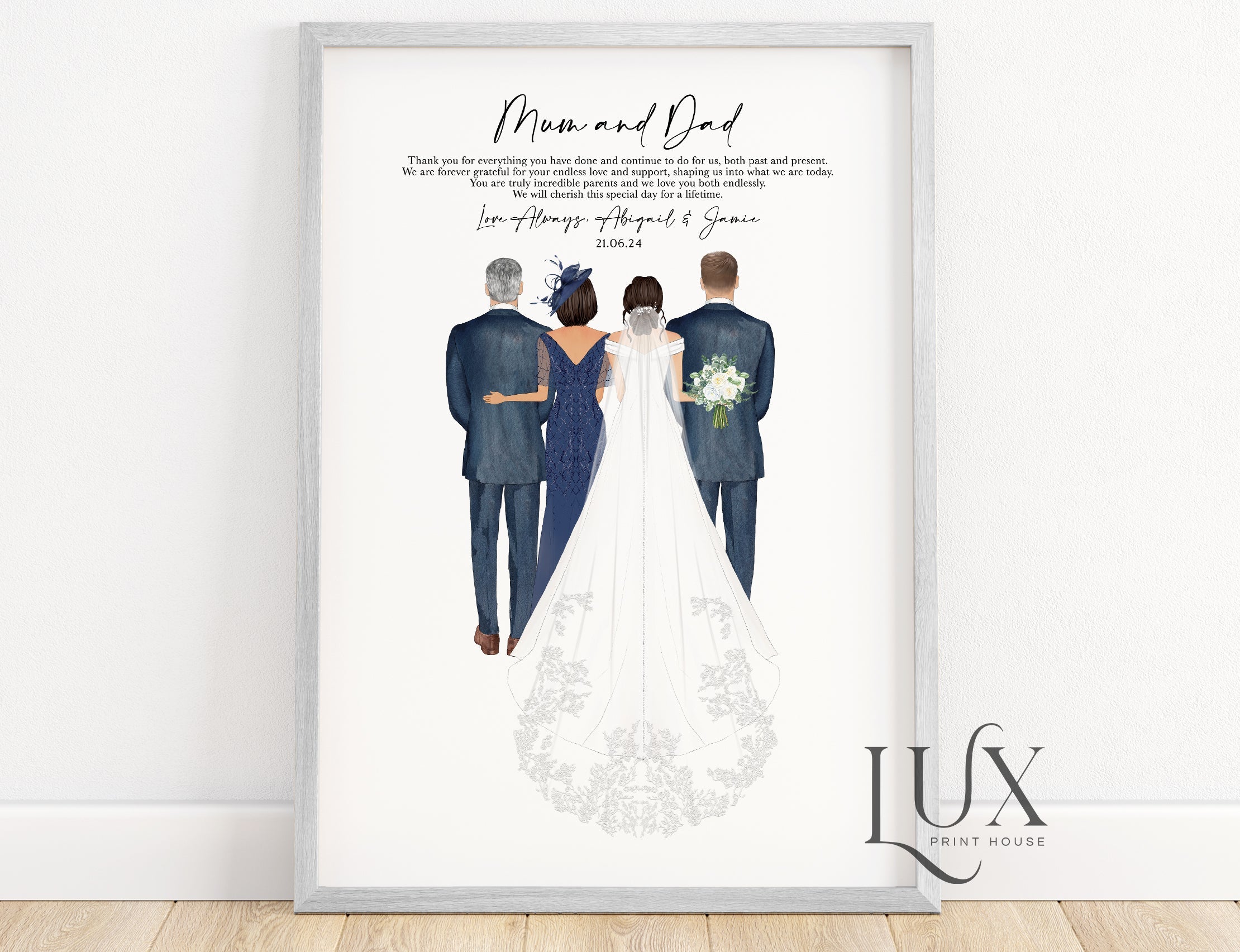 Personalised Parents Of The Bride Or Groom Print