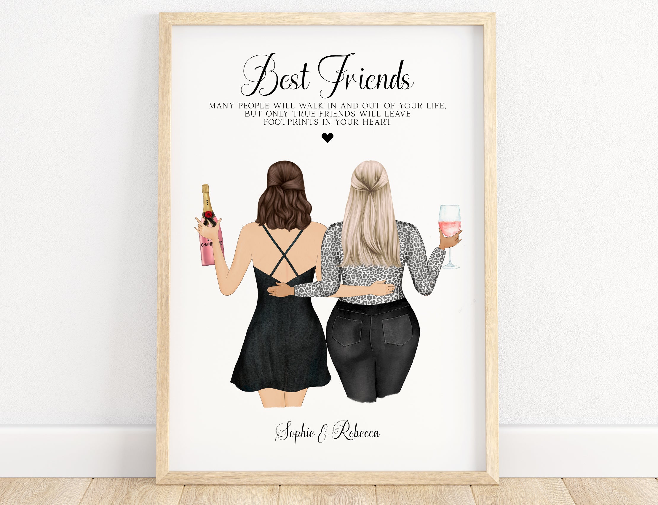Personalised Best Friend Print with Slim and Curvy Body Shapes