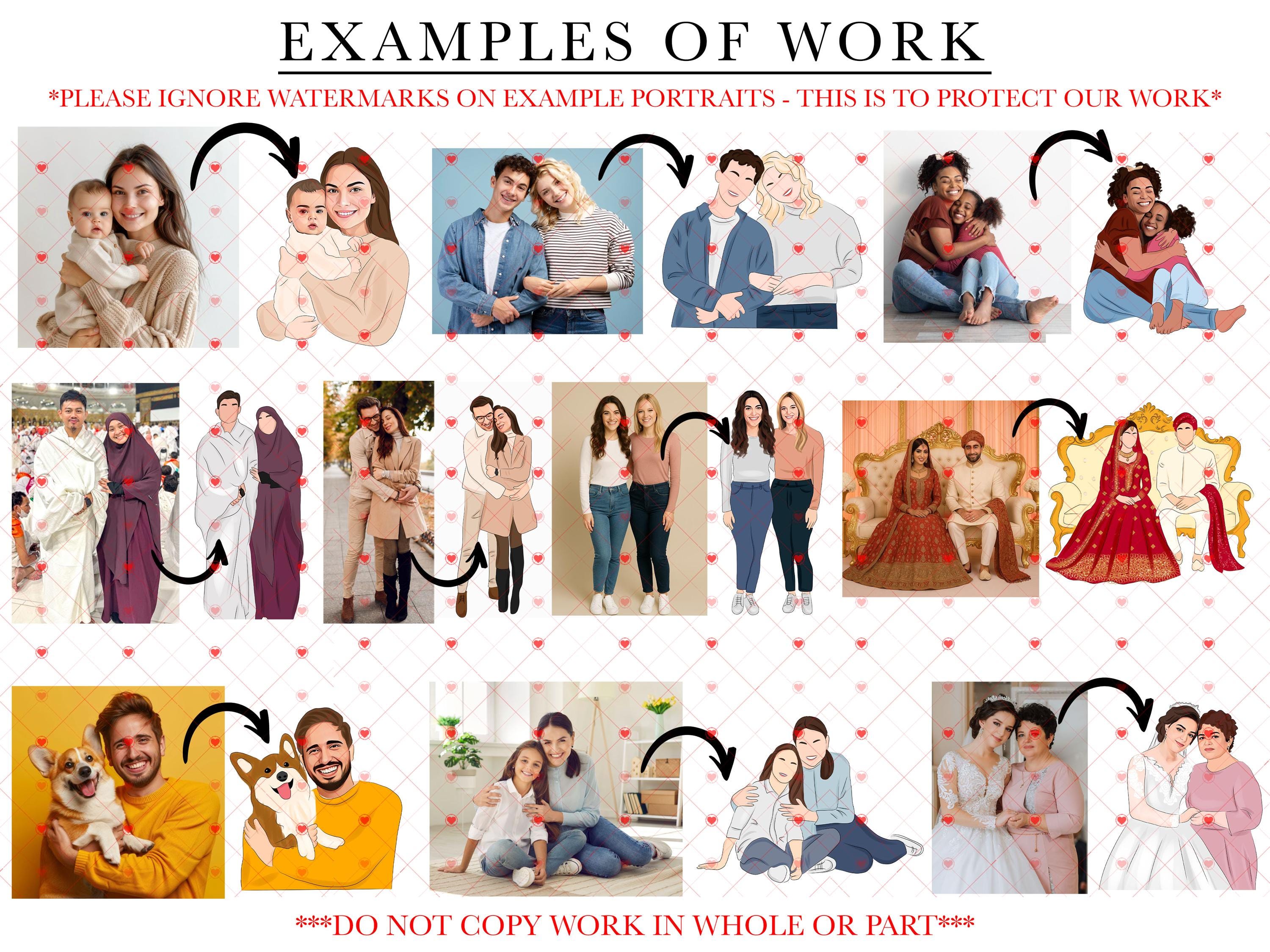 Muslim Wedding Gift, Custom Faceless Portrait For Nikkah Mubarak