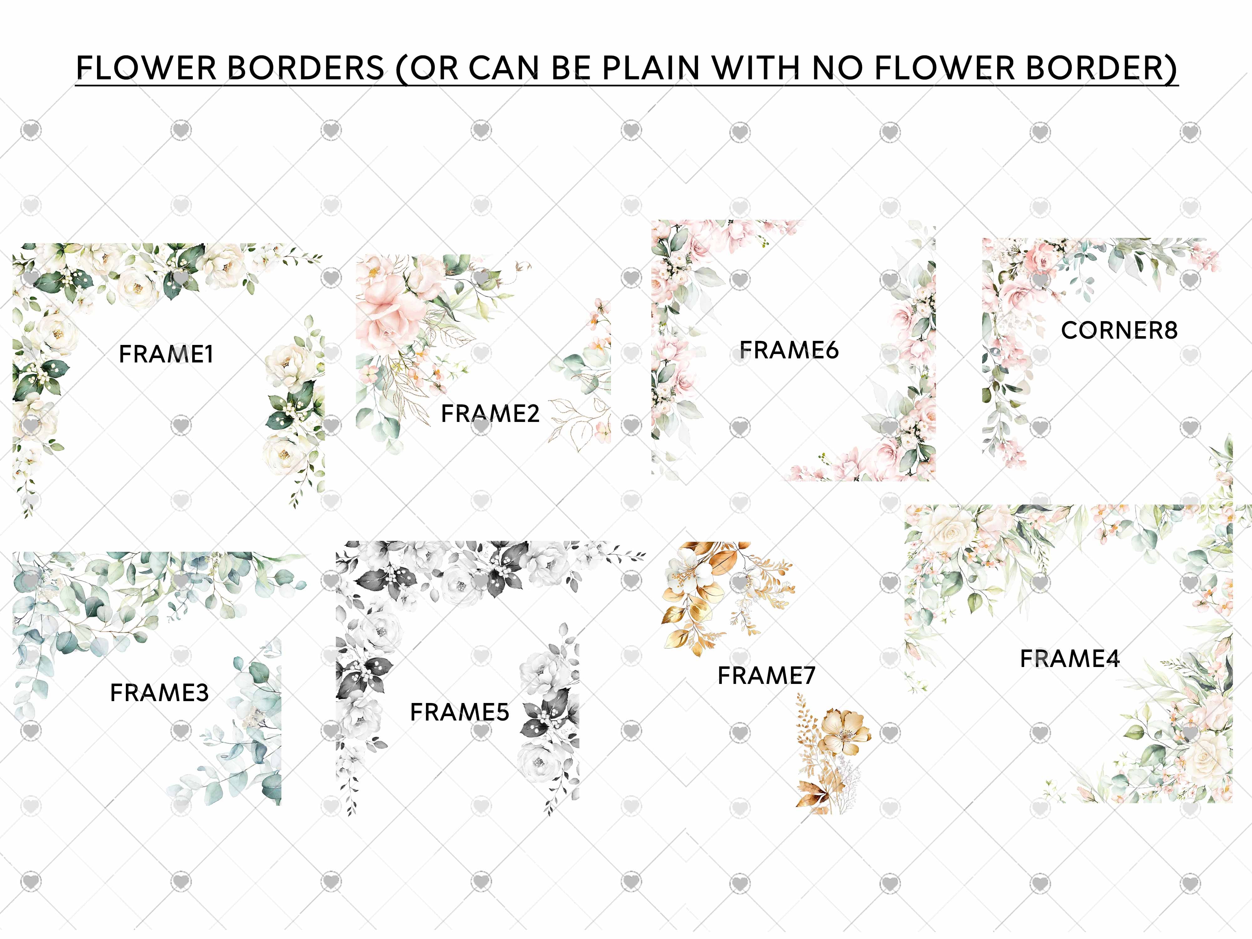 flowers can be plain with no lower border