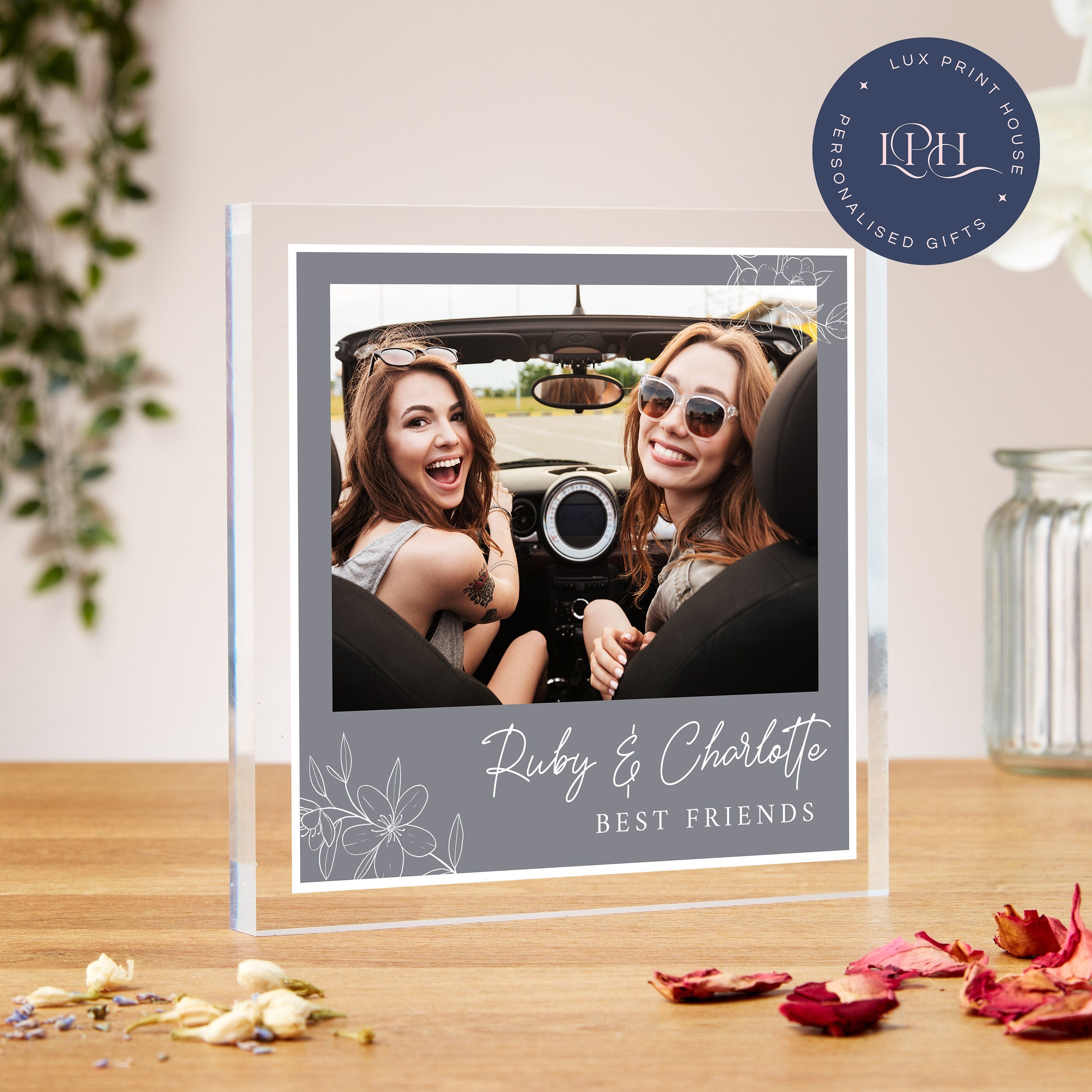 Personalised Best Friend Acrylic Photo Block Gift, Custom Bestie Photograph Keepsake, Birthday Gift