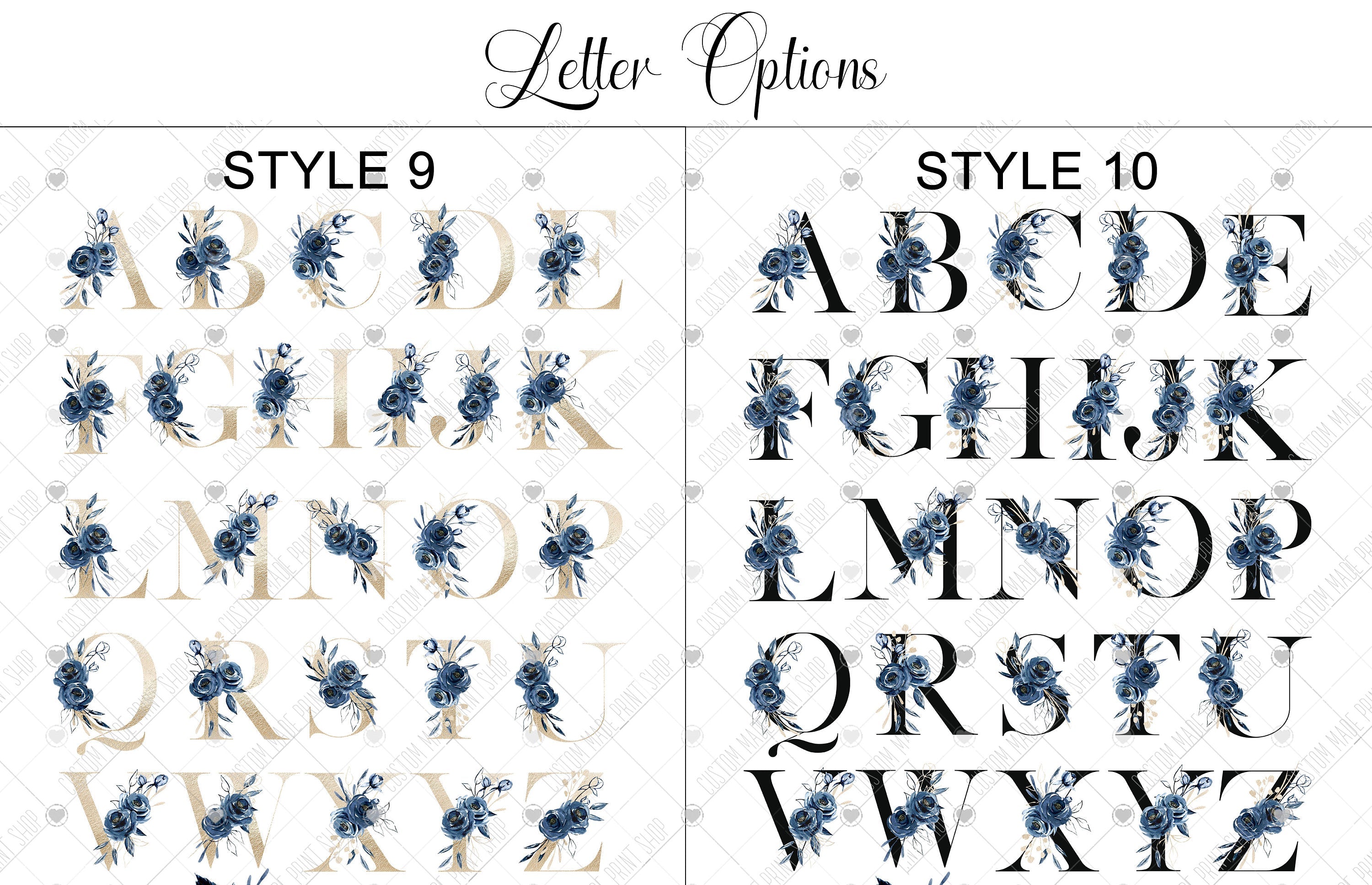 Floral initial print, nursery letter print, baby name print, baby birth details, monogram print, nursery wall art, boys bedroom, girls decor