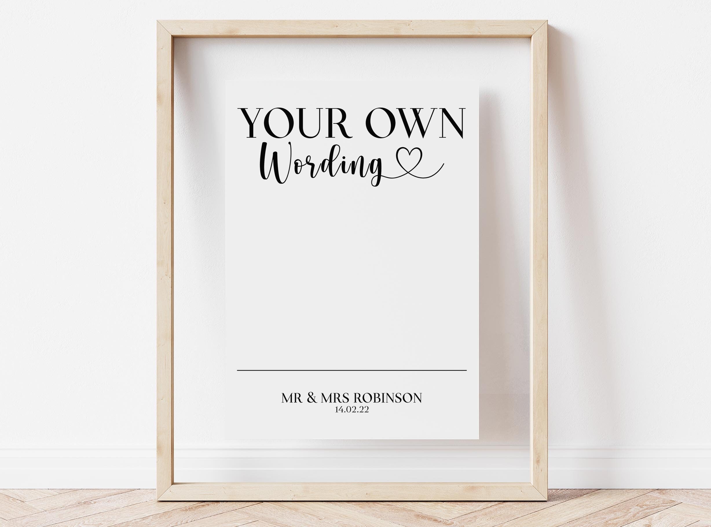 PERSONALISED own words print, bespoke wedding sign, wedding print, wedding poster personalised, wedding reception sign, wedding day signs