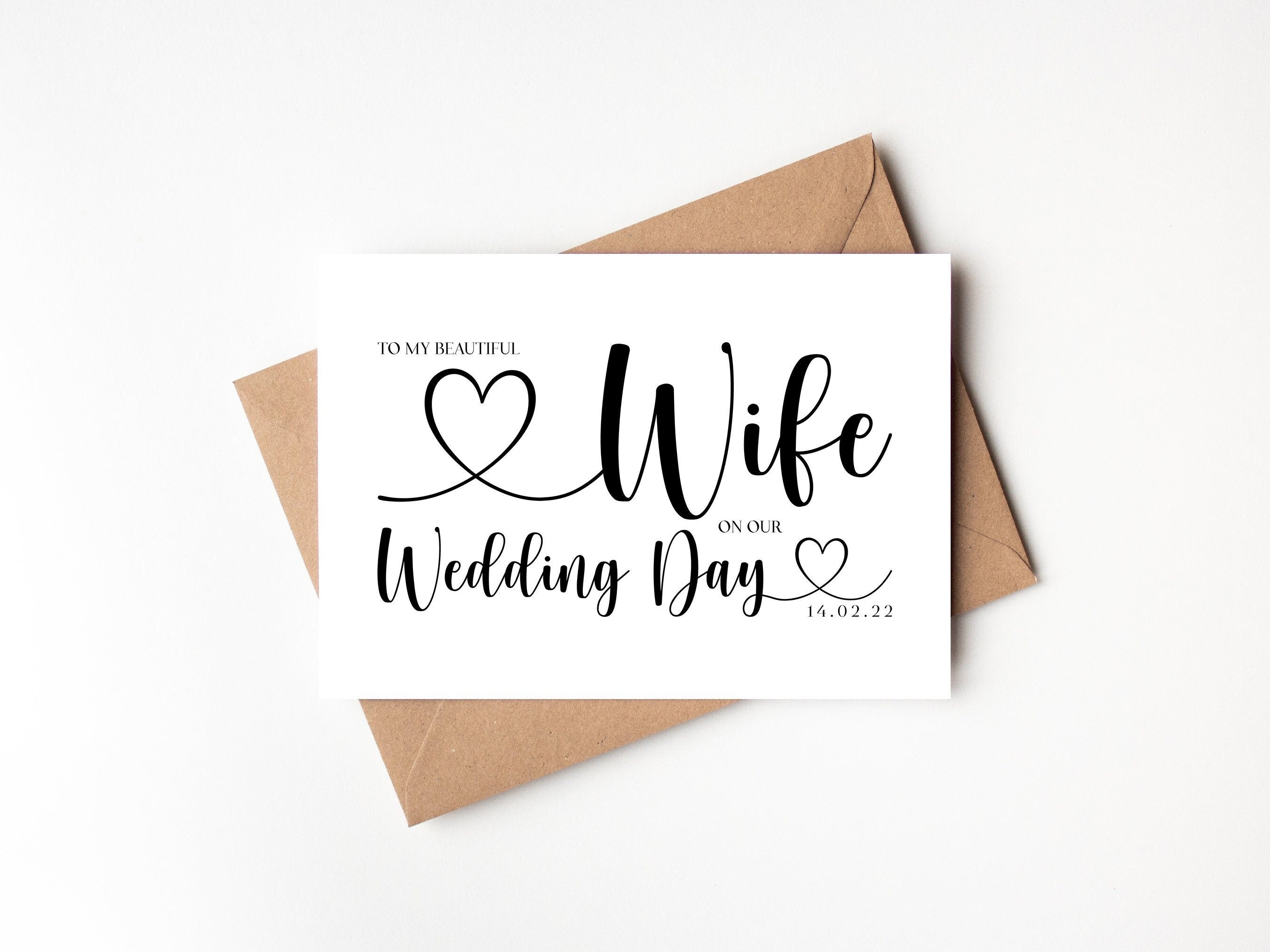 To my wife on our wedding day card, wife wedding card, I can't wait to marry you card, wife to be card, bride cards, future wife card