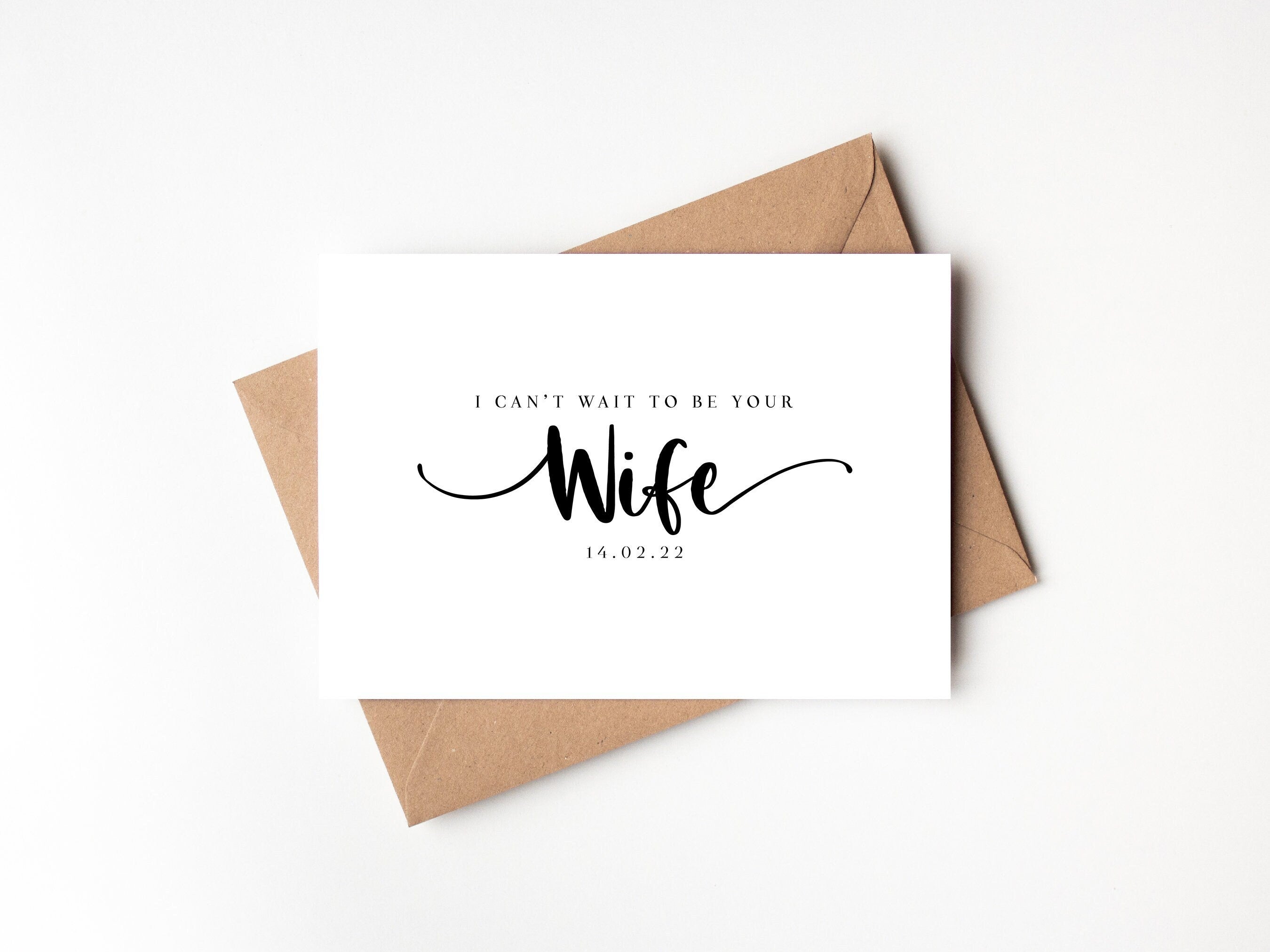 I can't wait to be your wife card, to my wife on our wedding day card, wife wedding card, I can't wait to marry you card, wife to be card