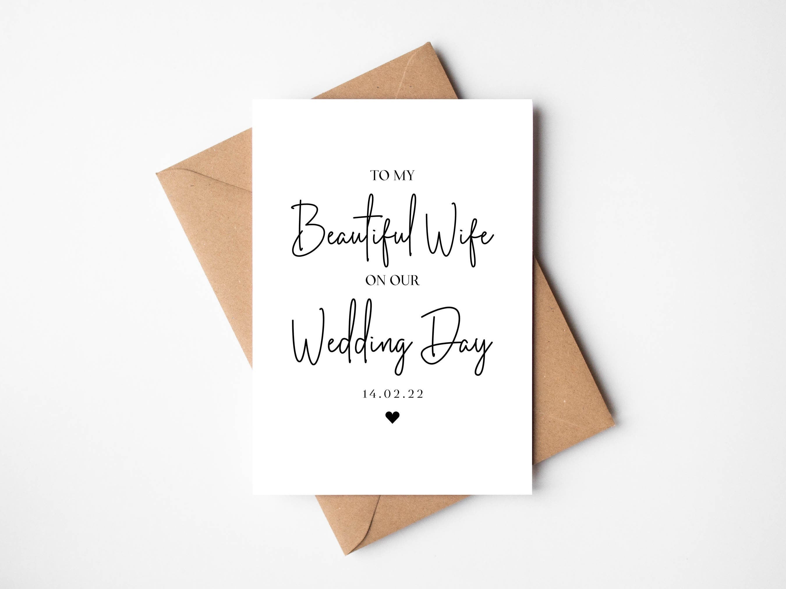 To my wife on our wedding day card, wife wedding card, I can't wait to marry you card, wife to be card, bride cards, future wife card
