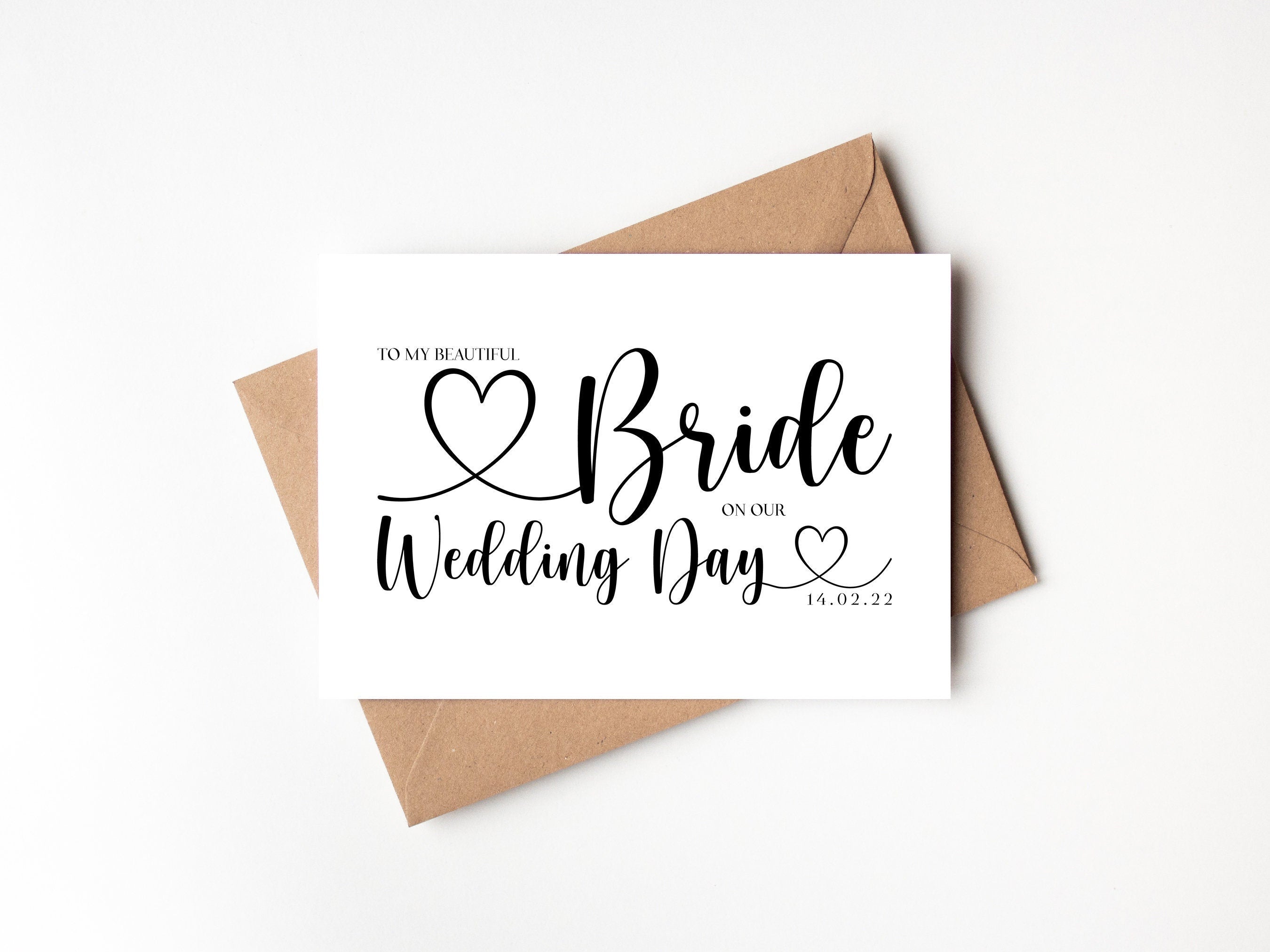 To my beautiful bride card, to my bride on our wedding day, wife wedding card, I can't wait to marry you card, wife to be card, future wife