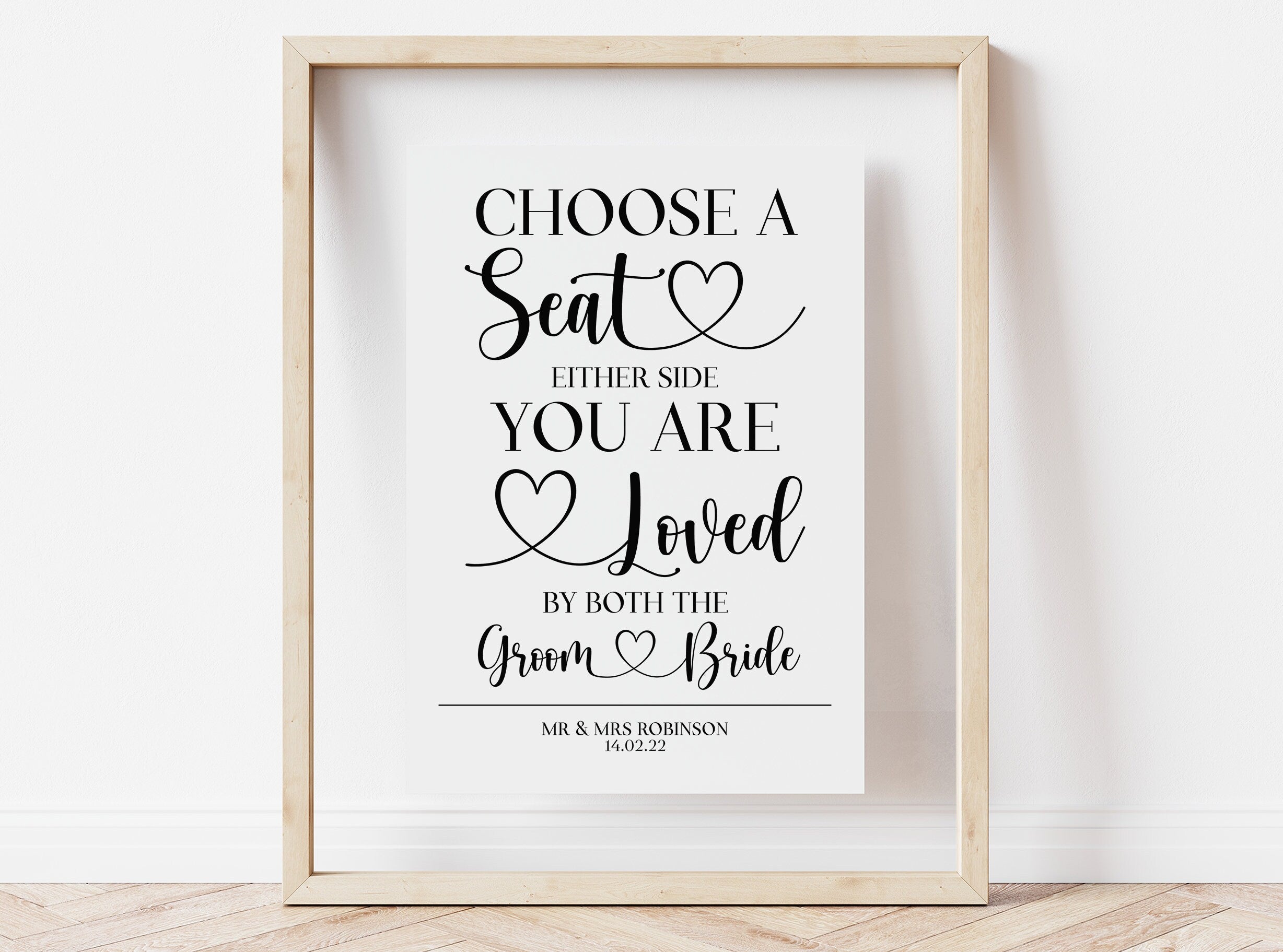 PERSONALISED choose a seat not a side wedding sign, pick a seat not a side sign, printable, pick a seat sign, wedding reception sign, posted
