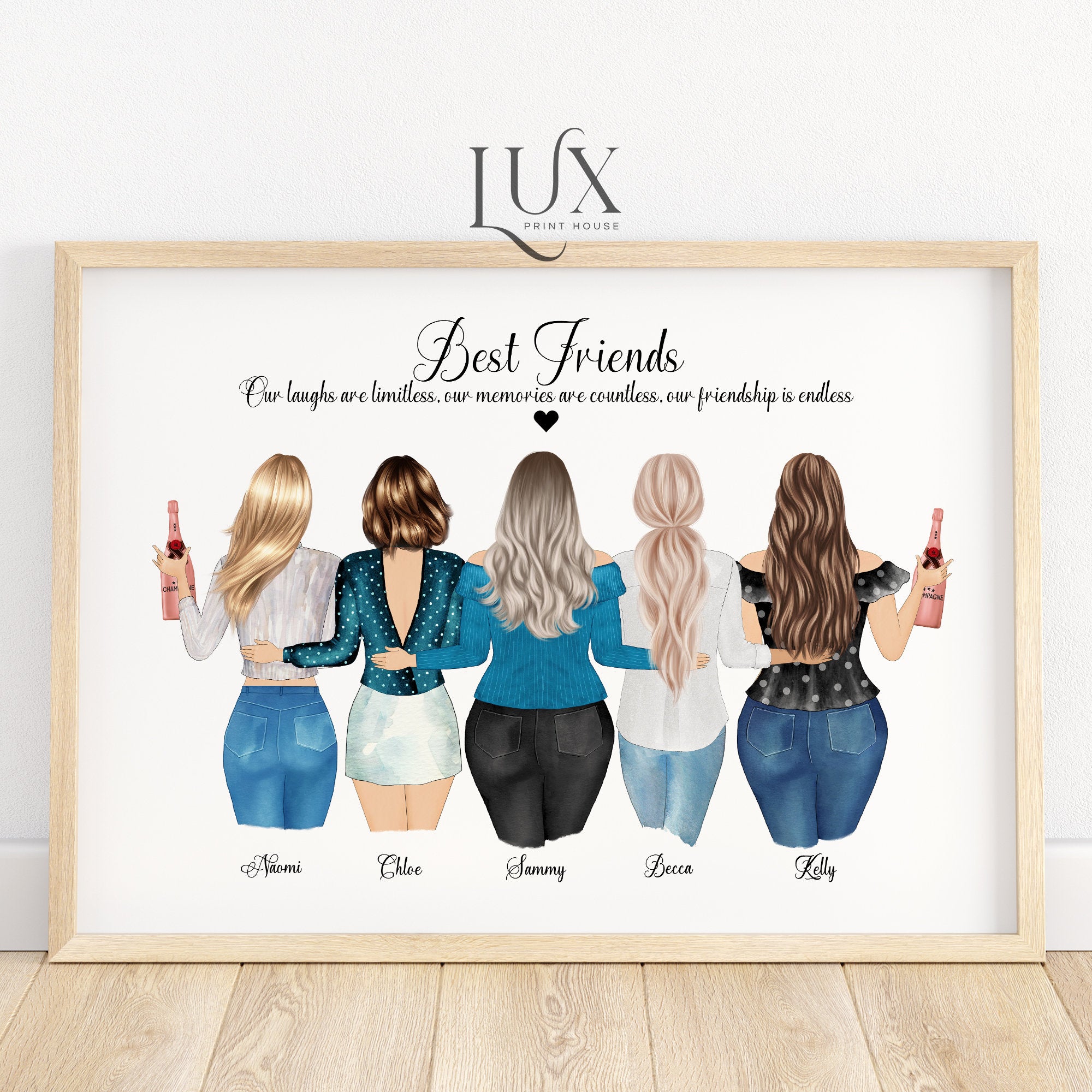 Friendship Print Birthday Gifts For Best Friend Personalised Best