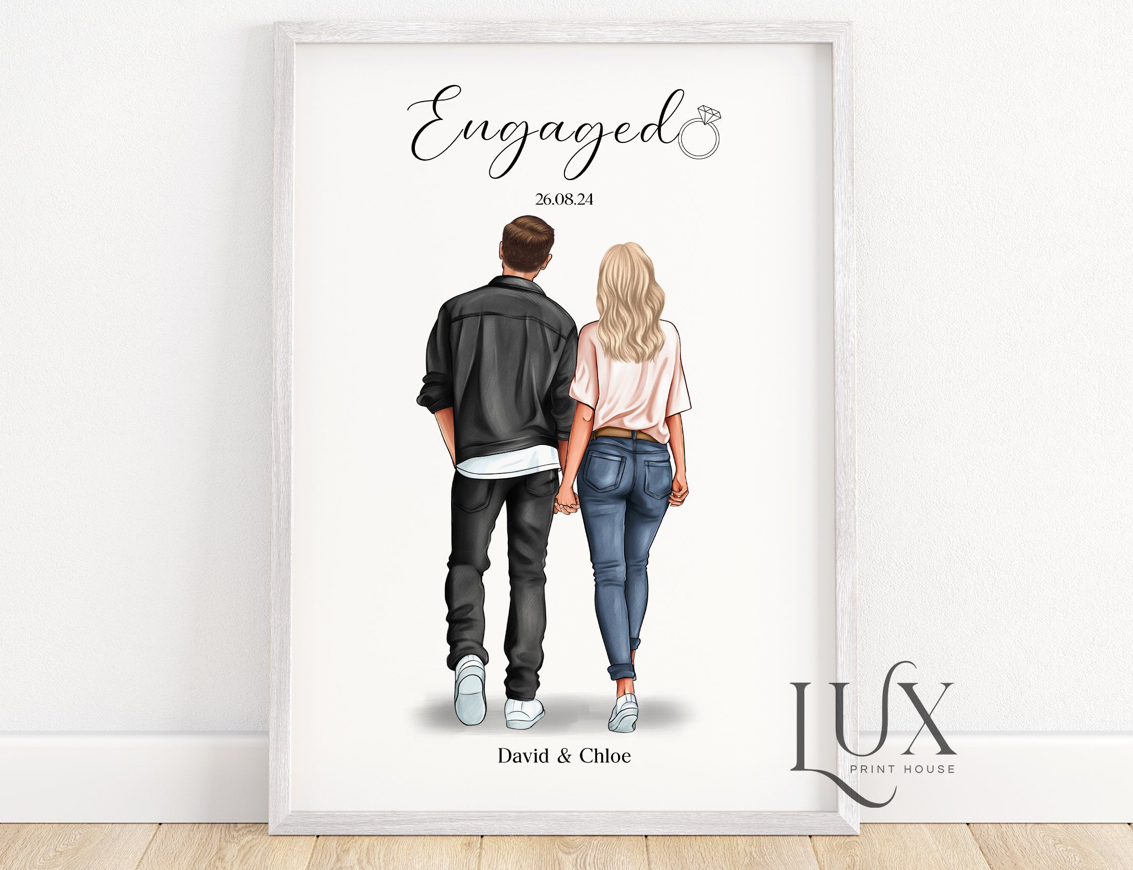 Personalised Engagement Print For Couple