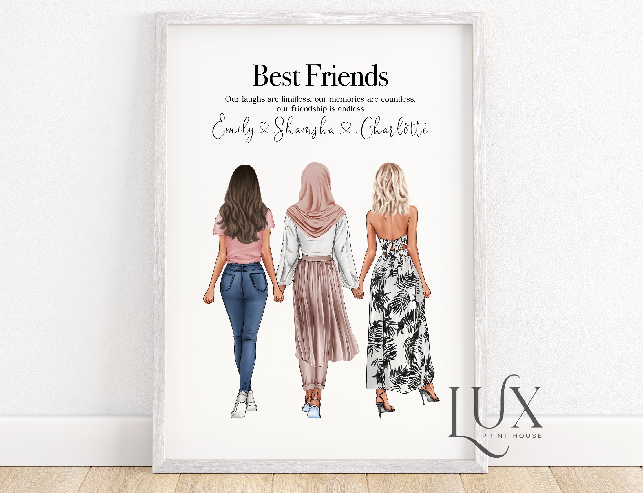 3 Best Friend Print for Group of Friends