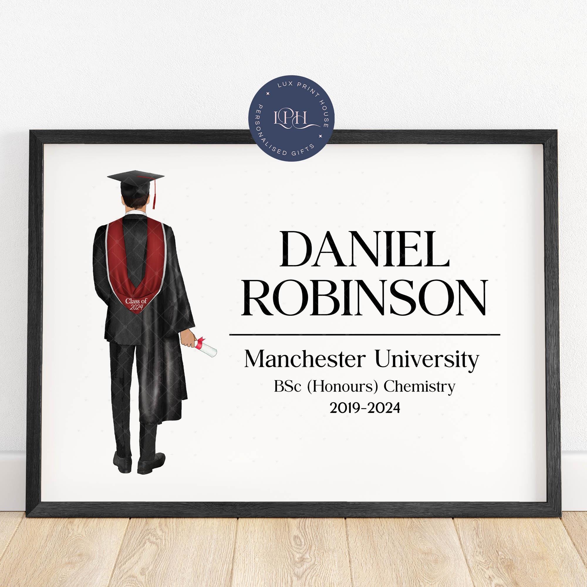 Male Graduation Gifts, Personalised Graduation Print For Him, Son, Grandson Graduation Gift