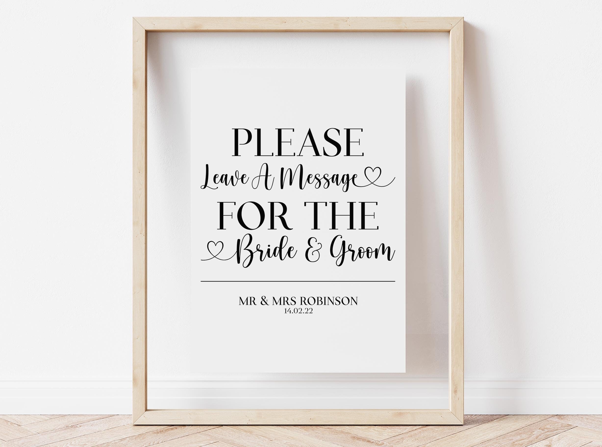 PERSONALISED leave a message for the bride and groom, Mr and Mrs, card and gifts sign, gifts and cards, printable, wedding reception sign