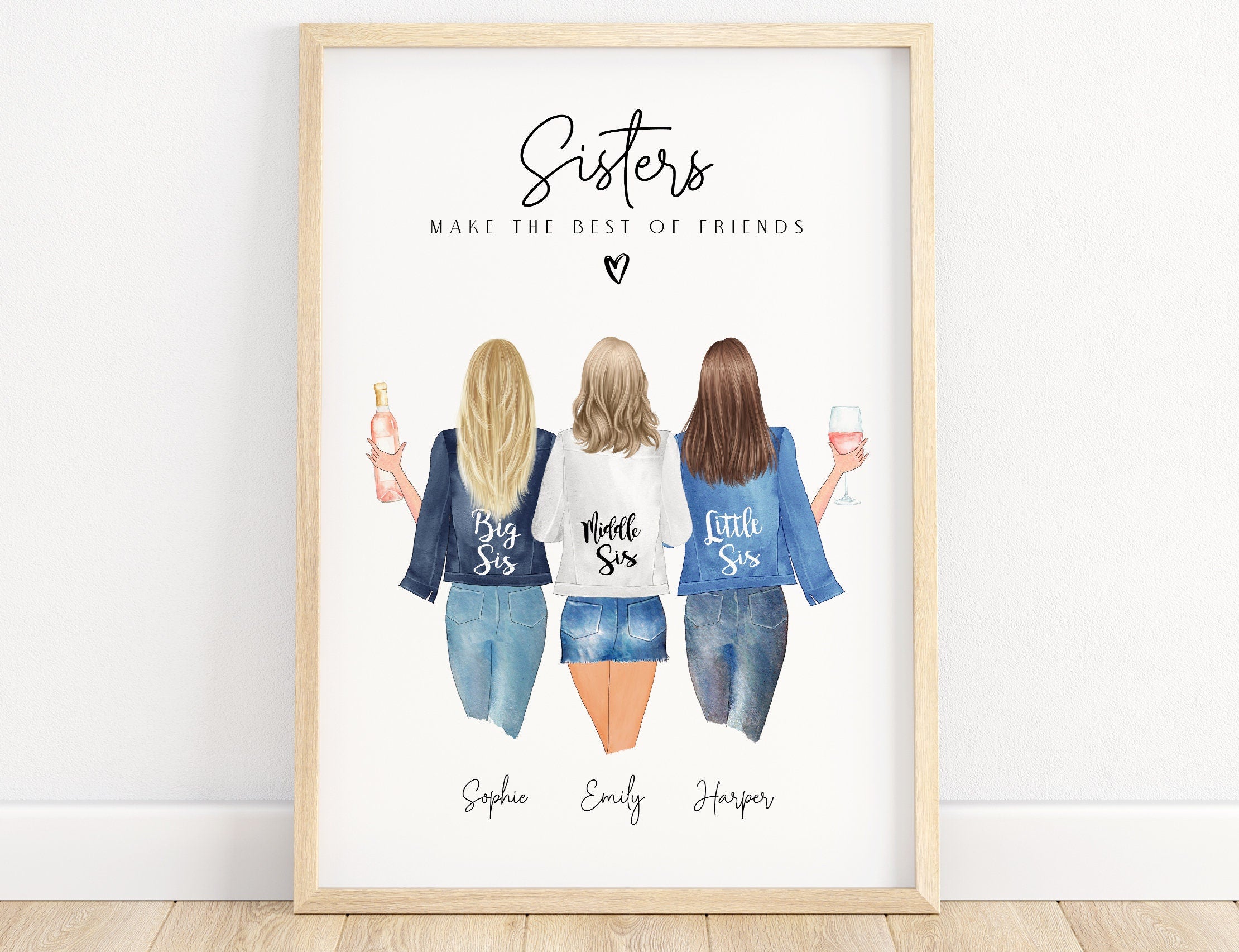 Personalised Three Sister Print