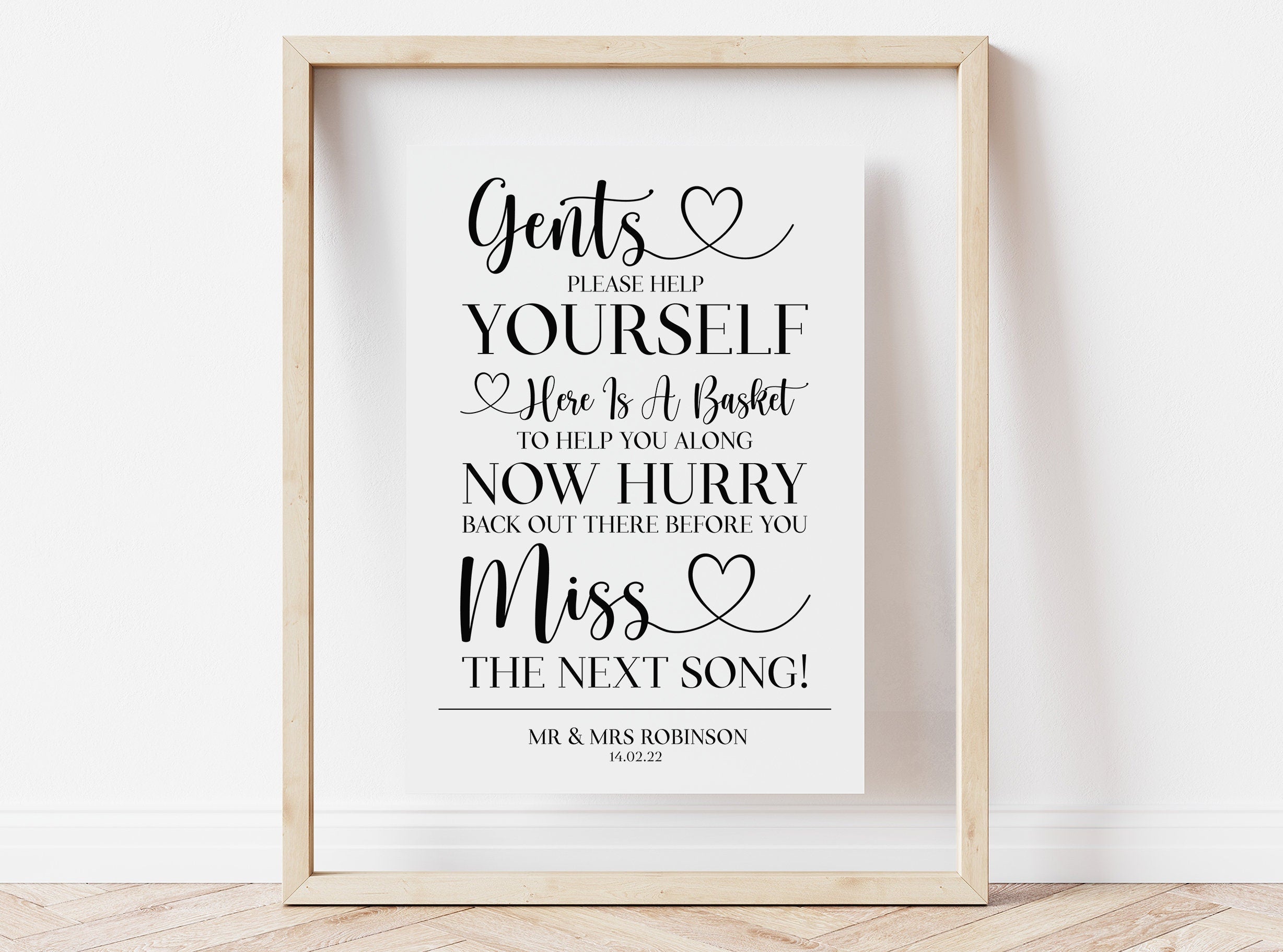 Gents Wedding Toiletry Sign