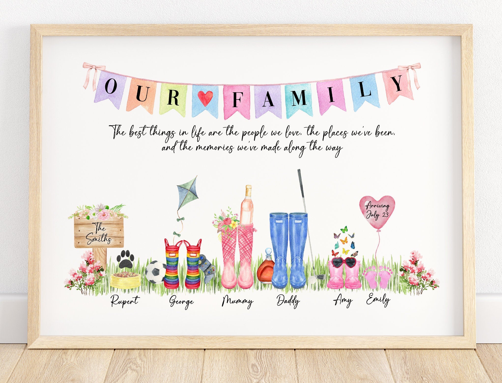 Personalised Family Welly Boot Print