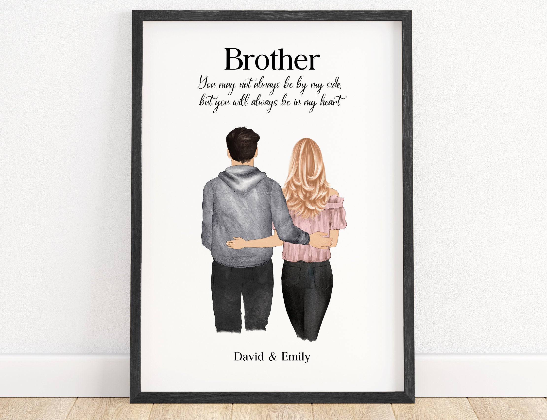Gift from sister to brother, brother birthday gift, brother in law gift, gift for sister birthday, personalised brother print, sibling print