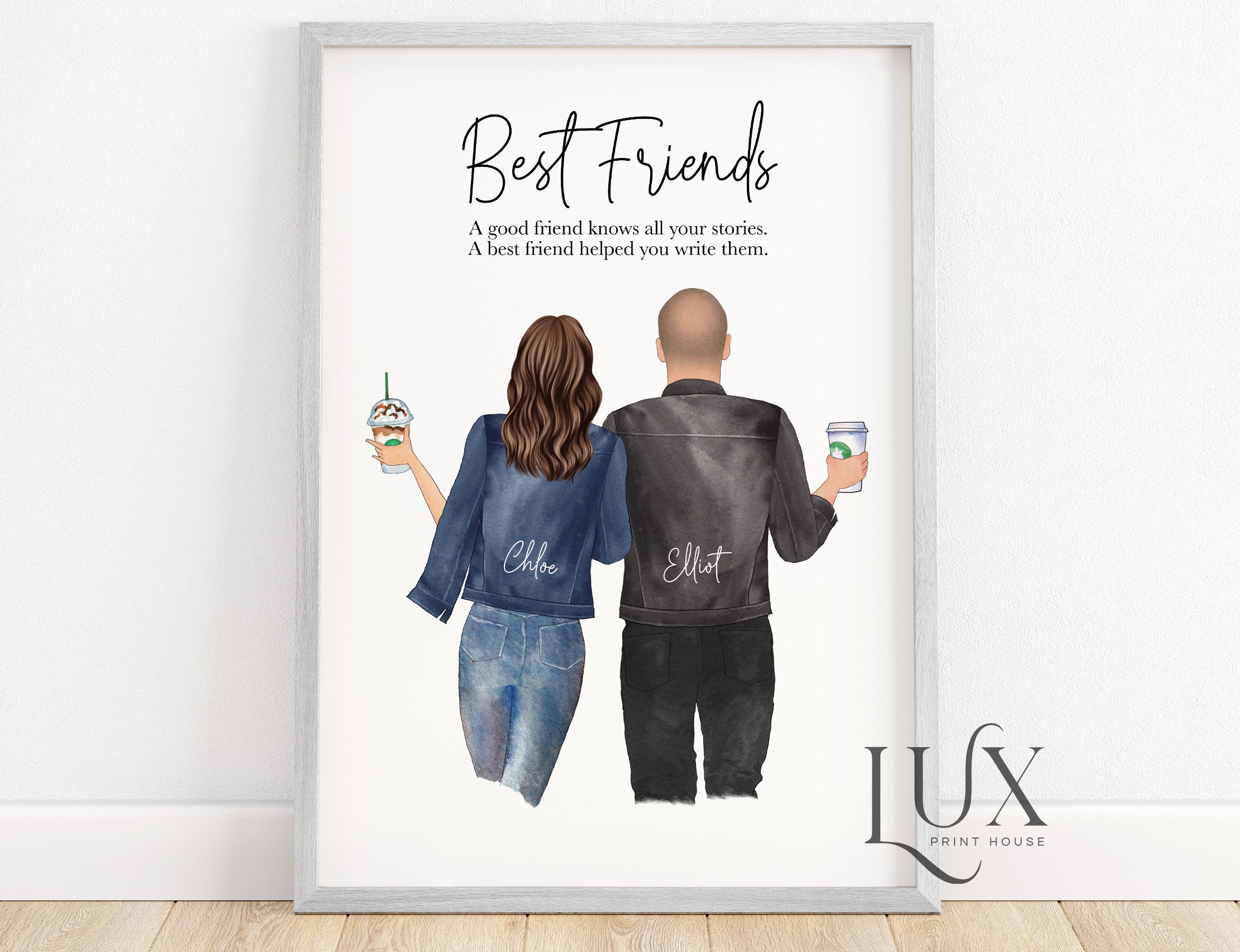 Boy and girl best friend gift, best friend print, guy best friend gift, gift for male best friend, boy best friend, brother and sister
