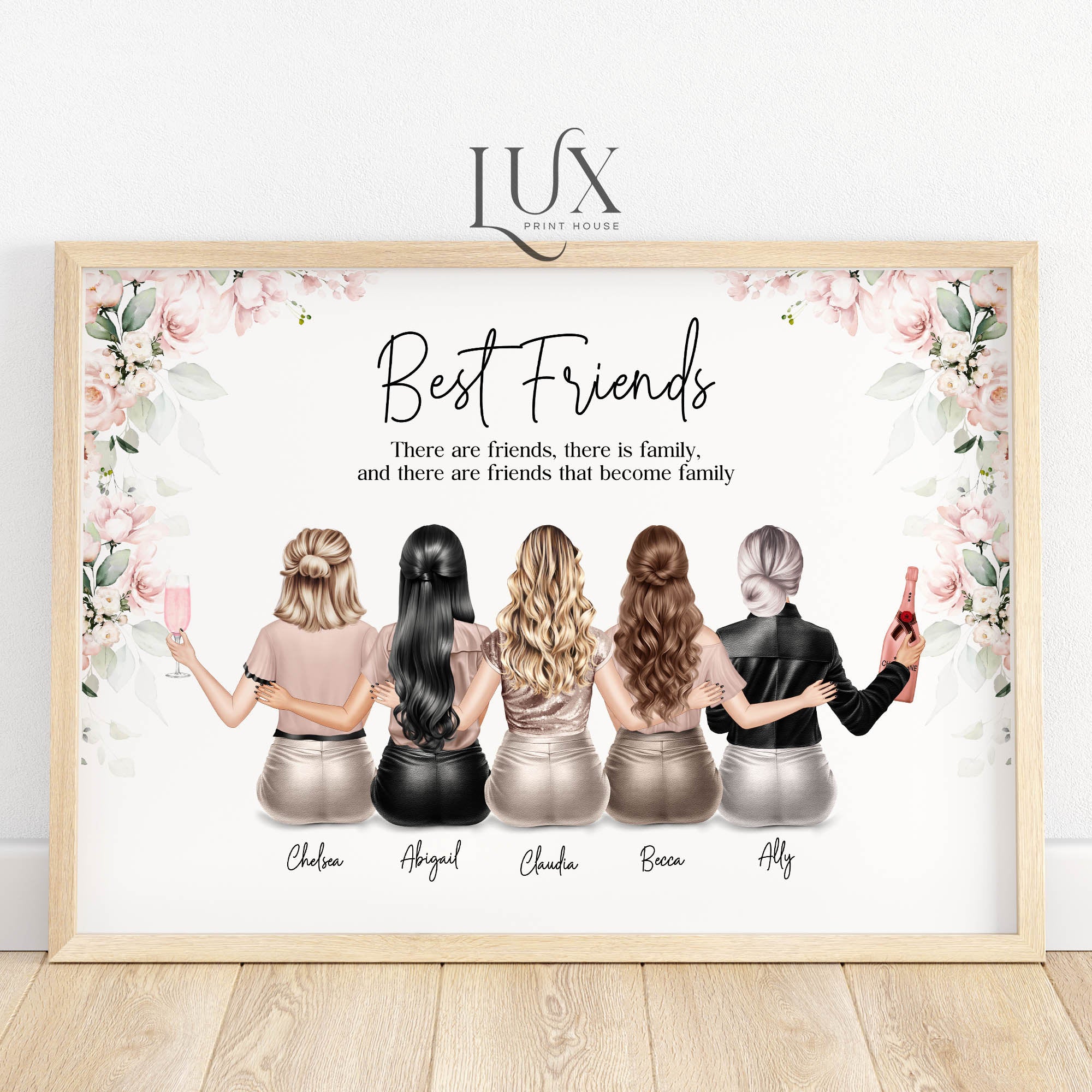 Personalised Group Of Best Friends Print
